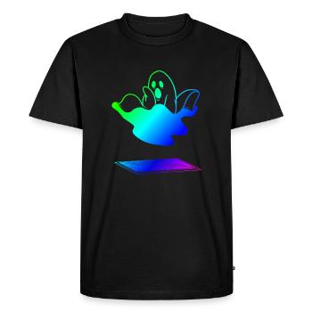 Ghost | Draft | ups | funny - Men's Premium Organic T-Shirt - black - Front - Nico (187cm)