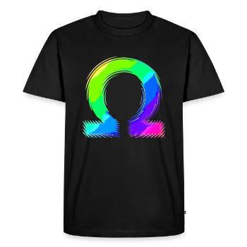 Oméga| icône | Alphabet grec - T-shirt Premium bio Homme - noir - Devant - Nico (187cm)