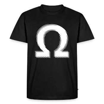 Oméga| icône | Alphabet grec - T-shirt Premium bio Homme - noir - Devant - Nico (187cm)