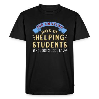 100 Days Of School - Men's Premium Organic T-Shirt - black - Front - Nico (187cm)