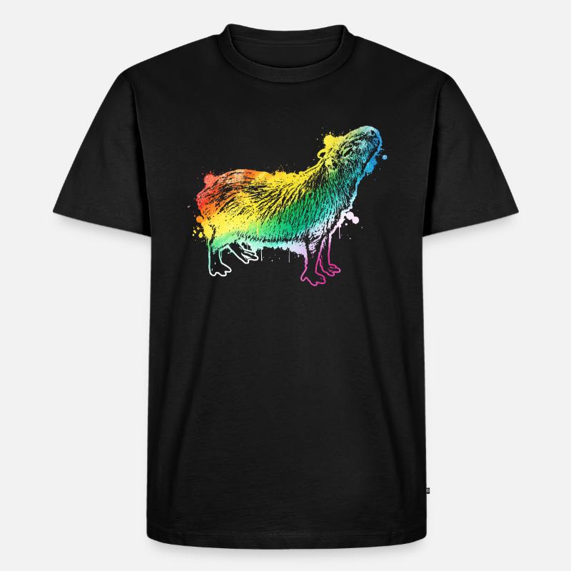Capybara - Männer Premium Bio T-Shirt - Schwarz