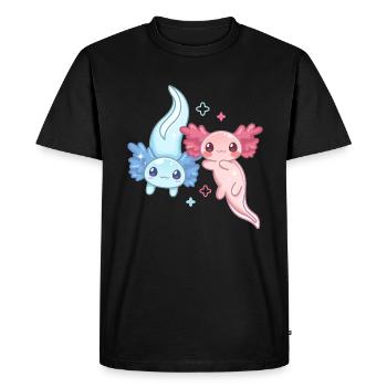 Conception de paire d’axolotl d’anime pour les amateurs d’axolotl - T-shirt Premium bio Homme - noir - Devant - Nico (187cm)