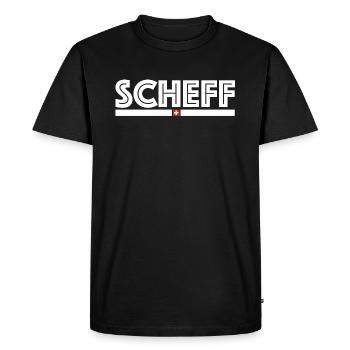 Scheff | Chef, Schweiz, Fondue, Ski fahren, Zürich - Männer Premium Bio T-Shirt - Schwarz - Vorne - Nico (187cm)