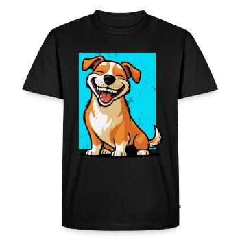 Chien qui rit - T-shirt Premium bio Homme - noir - Devant - Nico (187cm)