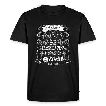 Vêtements chrétiens et foi chrétienne - T-shirt Premium bio Homme - noir - Devant - Nico (187cm)