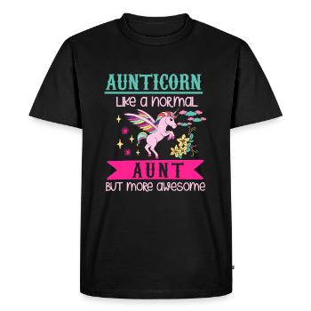 Aunticorn like a normal aunt but more awesome - Men's Premium Organic T-Shirt - black - Front - Nico (187cm)