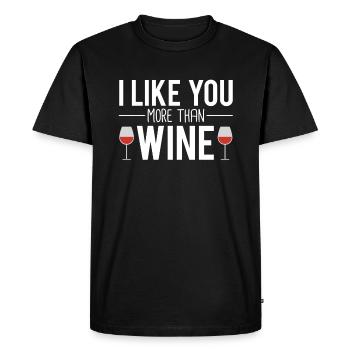 Je t'aime plus que le vin vigne vigneron humour - T-shirt Premium bio Homme - noir - Devant - Nico (187cm)