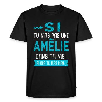 Amélie Si tu n as pas une amélie - T-shirt Premium bio Homme - noir - Devant - Nico (187cm)