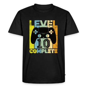 Jeux de hasard 10e anniversaire Niveau 10 terminé - T-shirt Premium bio Homme - noir - Devant - Nico (187cm)