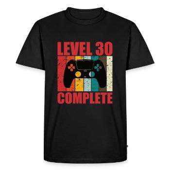 Jeu de jeu 30 anniversaire niveau 30 Complete - T-shirt Premium bio Homme - noir - Devant - Nico (187cm)
