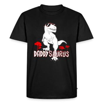 Daddysaurus My Dinosaur Dad The Best - Men's Premium Organic T-Shirt - black - Front - Nico (187cm)