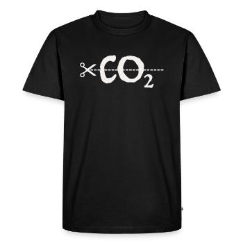 CO2 | Climate Change, Scissors, Nature Conservation - Men's Premium Organic T-Shirt - black - Front - Nico (187cm)