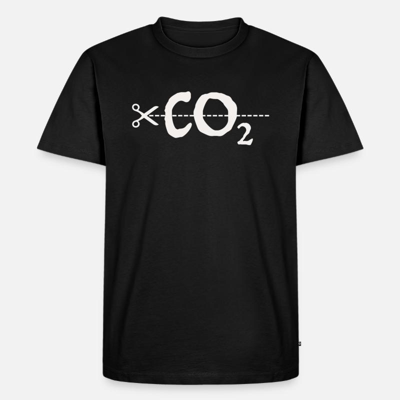 CO2 | Klimawandel, Schere, Naturschutz - Männer Premium Bio T-Shirt - Schwarz