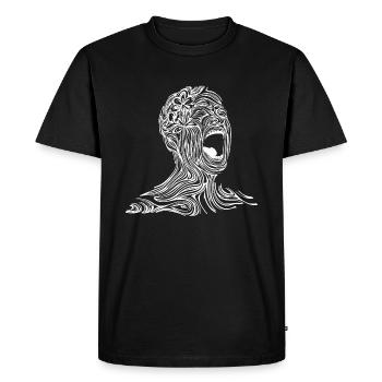 Abstract drawing of a screaming person - Men's Premium Organic T-Shirt - black - Front - Nico (187cm)