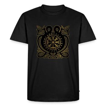 Vegvisir - Viking Navigation Compass - Men's Premium Organic T-Shirt - black - Front - Nico (187cm)