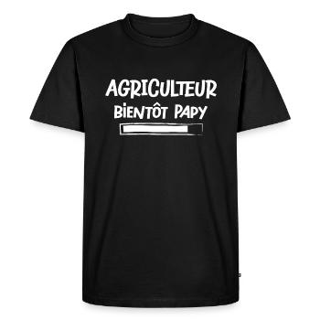 Agriculteur bientôt papy papi agriculture - T-shirt Premium bio Homme - noir - Devant - Nico (187cm)