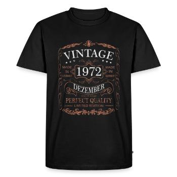 Anniversaire Millésime Décembre 1972 Millésime Rétro - T-shirt Premium bio Homme - noir - Devant - Nico (187cm)