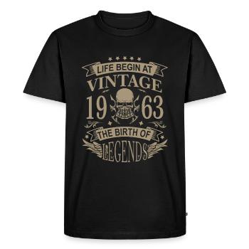Légende du 60e anniversaire prouvée depuis 1963 née - T-shirt Premium bio Homme - noir - Devant - Nico (187cm)