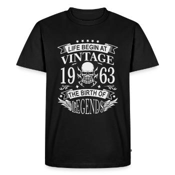 Légende du 60e anniversaire prouvée depuis 1963 née - T-shirt Premium bio Homme - noir - Devant - Nico (187cm)