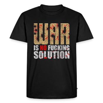 C’était pas une solution | La guerre n’est pas une solution - T-shirt Premium bio Homme - noir - Devant - Nico (187cm)