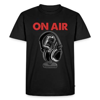 On Air Podcast Microphone Radio Show Host Music DJ - Men's Premium Organic T-Shirt - black - Front - Nico (187cm)