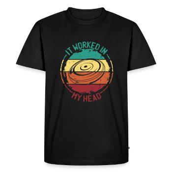 Frisbee Disc Golf - Men's Premium Organic T-Shirt - black - Front - Nico (187cm)