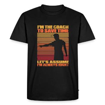 Coach Trainer - Men's Premium Organic T-Shirt - black - Front - Nico (187cm)