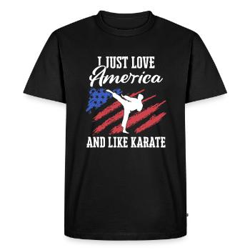 Karaté Karaté Combattant Arts Martiaux - T-shirt Premium bio Homme - noir - Devant - Nico (187cm)