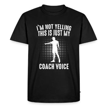 Coach Trainer - Men's Premium Organic T-Shirt - black - Front - Nico (187cm)