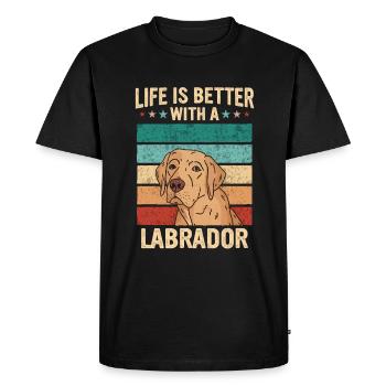 Chien Labrador - T-shirt Premium bio Homme - noir - Devant - Nico (187cm)
