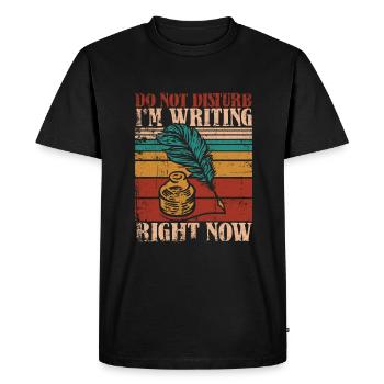 Writer Author Writing Book - Men's Premium Organic T-Shirt - black - Front - Nico (187cm)