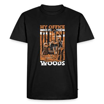 Lumberjack Whale Worker Chainsaw Axe - Men's Premium Organic T-Shirt - black - Front - Nico (187cm)