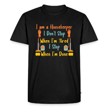 Femme de ménage Ménage - T-shirt Premium bio Homme - noir - Devant - Nico (187cm)