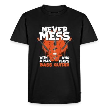 Bass Guitar Bass Bass Instrument - Men's Premium Organic T-Shirt - black - Front - Nico (187cm)