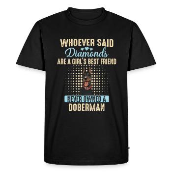 Doberman Pinscher Chien - T-shirt Premium bio Homme - noir - Devant - Nico (187cm)