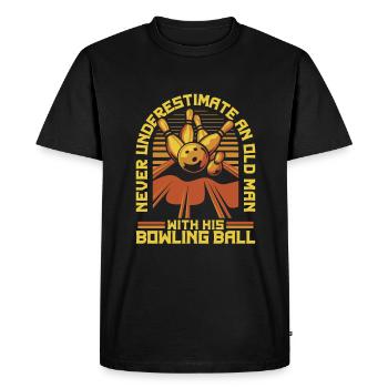 Bowling Bowler Pin Ball Bowling Ball - T-shirt Premium bio Homme - noir - Devant - Nico (187cm)