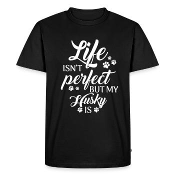 Chien Husky Sibérien - T-shirt Premium bio Homme - noir - Devant - Nico (187cm)