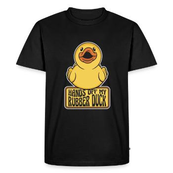 Rubber Ducks Bathroom Yellow Duck - Men's Premium Organic T-Shirt - black - Front - Nico (187cm)