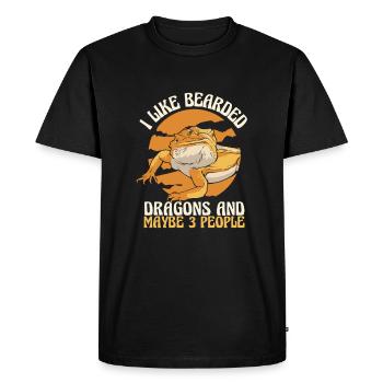 Bearded Dragon Bartagamen Pogona - Men's Premium Organic T-Shirt - black - Front - Nico (187cm)