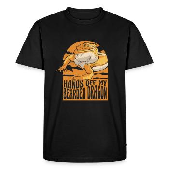 Bearded Dragon Bartagamen Pogona - Men's Premium Organic T-Shirt - black - Front - Nico (187cm)