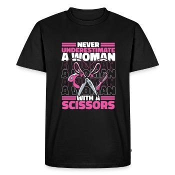 Coiffeur Coiffeur Coiffeur Profession Professionnelle - T-shirt Premium bio Homme - noir - Devant - Nico (187cm)