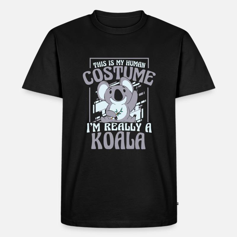 Koala Koalas Koalabär Tier - Männer Premium Bio T-Shirt - Schwarz