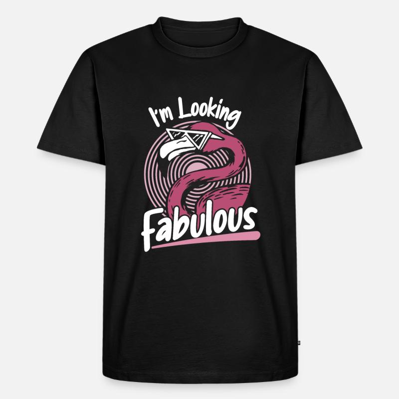 Flamingo Tier Rosa - Männer Premium Bio T-Shirt - Schwarz