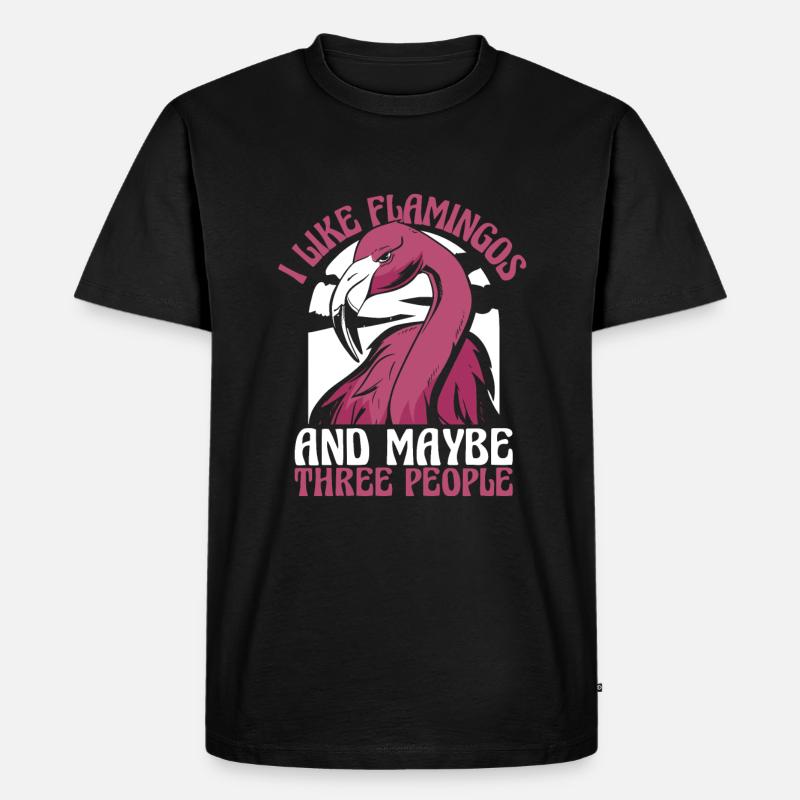 Flamingo Tier Rosa - Männer Premium Bio T-Shirt - Schwarz