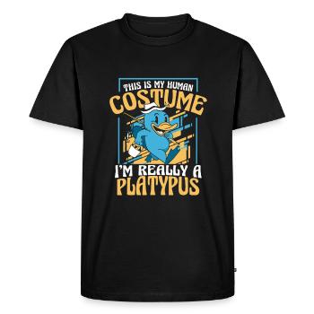 Schnabeltier Tier - Männer Premium Bio T-Shirt - Schwarz - Vorne - Nico (187cm)