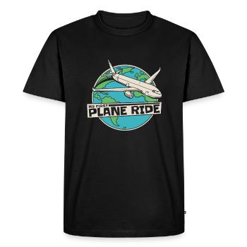 Airplane First Flight Flying - Men's Premium Organic T-Shirt - black - Front - Nico (187cm)