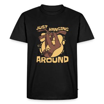 Paresseux Paresseux Sommeil Paresseux - T-shirt Premium bio Homme - noir - Devant - Nico (187cm)