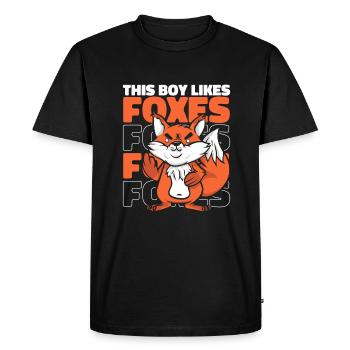 Fox Foxes Animal - Men's Premium Organic T-Shirt - black - Front - Nico (187cm)