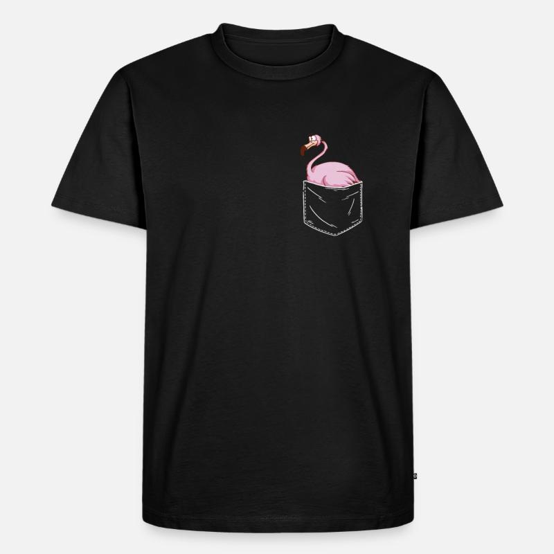 Flamingo Tier Rosa - Männer Premium Bio T-Shirt - Schwarz