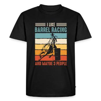 Courses de chevaux Courses de barils De chevaux Barils de chevaux - T-shirt Premium bio Homme - noir - Devant - Nico (187cm)